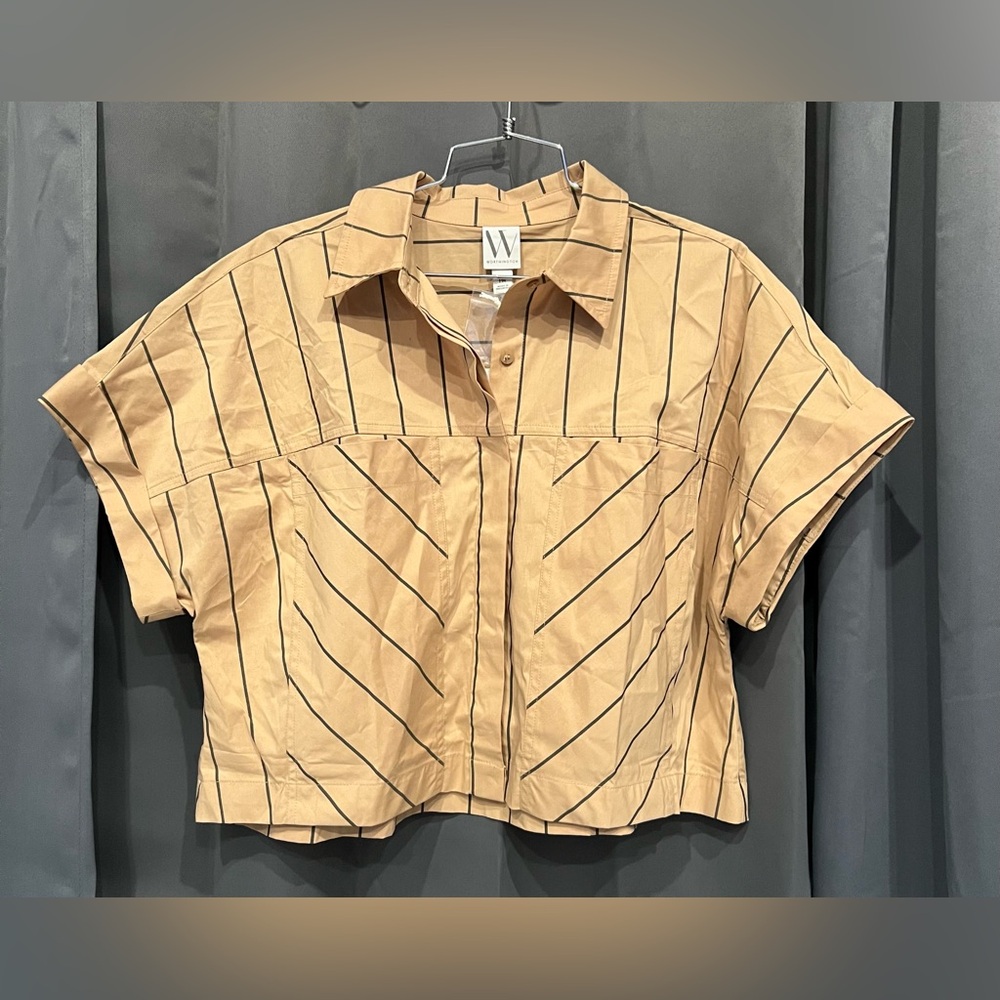 Women's Tan Striped Top